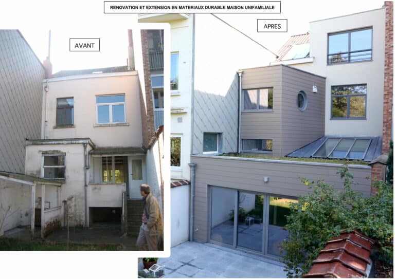 ARCHI NORD-SUD - Rénovation et extension matériaux durables maison unifamiliale à Berchem-St-Agathe ©Archi Nord-Sud