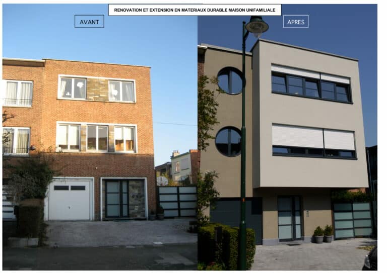 ARCHI NORD-SUD - Rénovation et extension matériaux durables maison unifamiliale à Jette ©Archi Nord-Sud