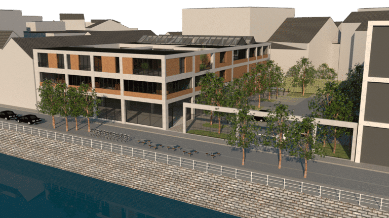 SILHOUET ARCHITECTS - Rénovation du parking et du magasin AVA, optimisation des espaces vides en un espace de co-working, un appartement et un parking intérieur ©Silhouet architects
