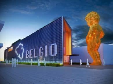 Pavillon belge pour l’Exposition mondiale de Milan 2015 - Vue de nuit